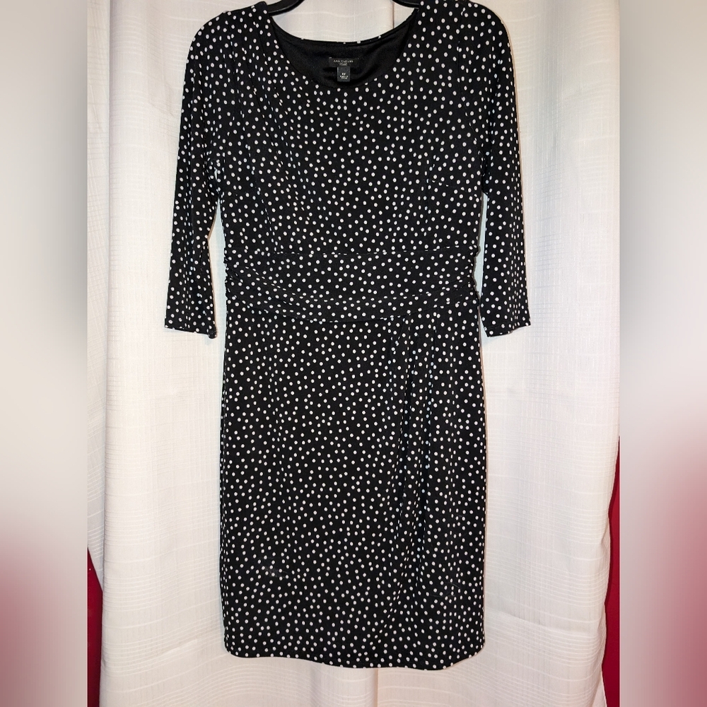 Ann Taylor black and white polka dot dress size 8P